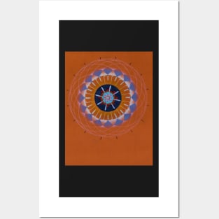 orange eye mandala Posters and Art